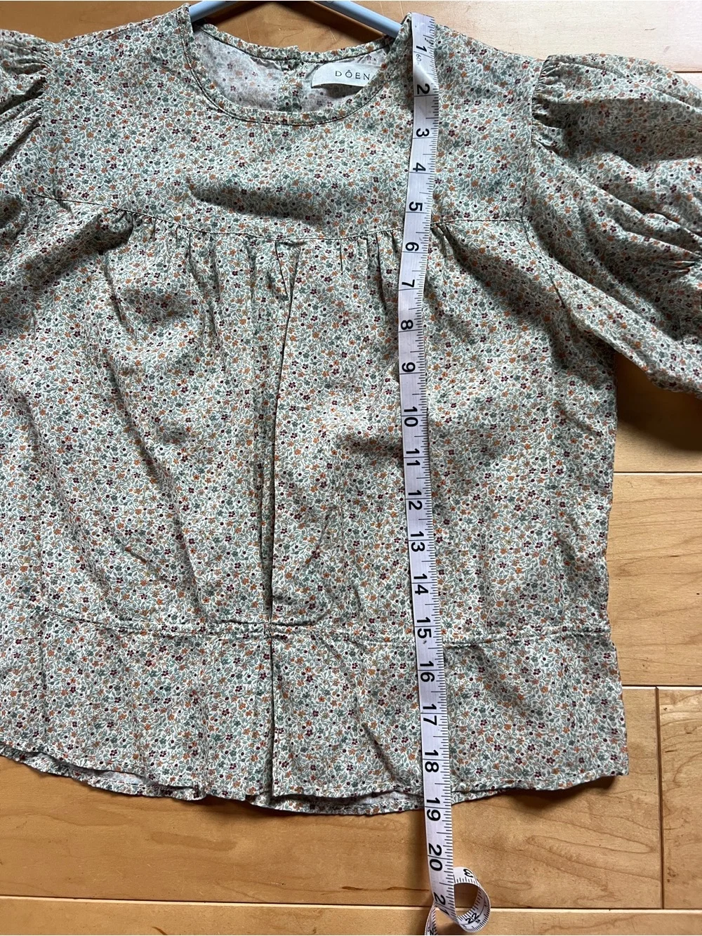 Doen Floral Puff-Sleeve Cotton Blouse